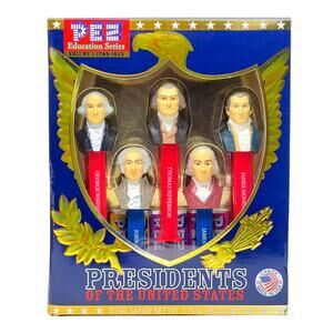 PEZ Presidents 1789-1825 G.Washington J. Adams T. Jefferson J. Madison J. Monroe